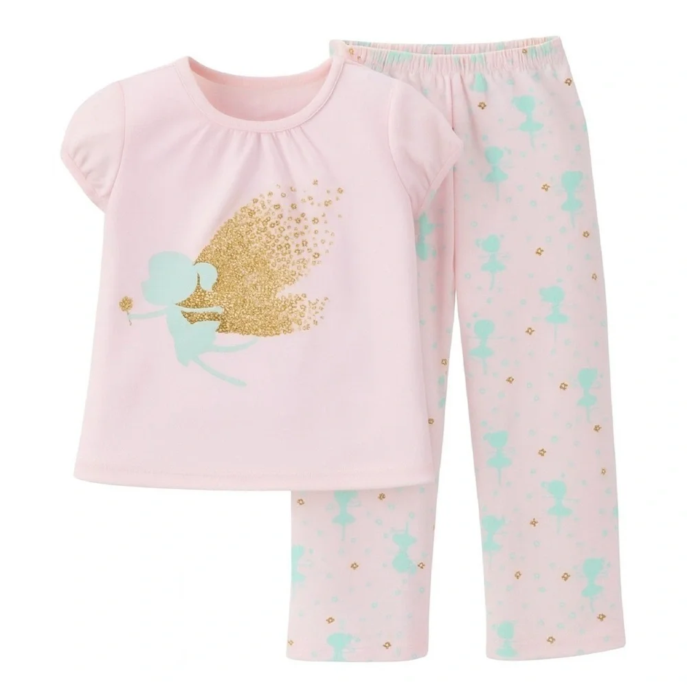Pink Fairy Graphic Top And Matching Pajama Pants Set